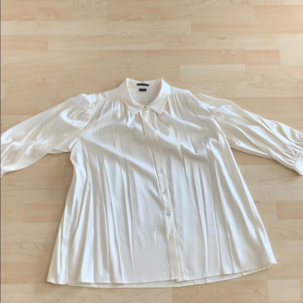 Theory White Button Down Blouse - image 1